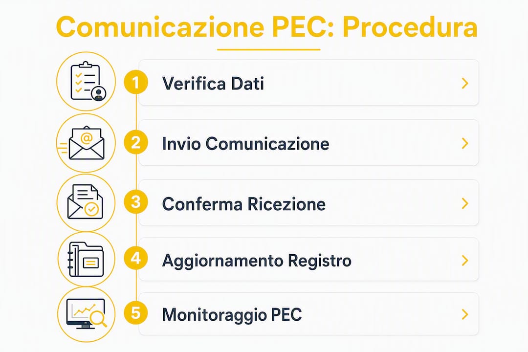 Infografica: tutti i passaggi per inviare una comunicazione tramite PEC