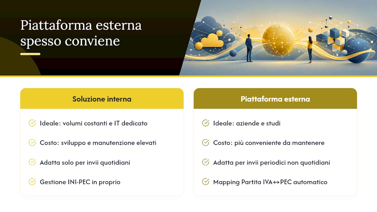 Quando conviene affidarsi a una piattaforma specializzata — overview diagram