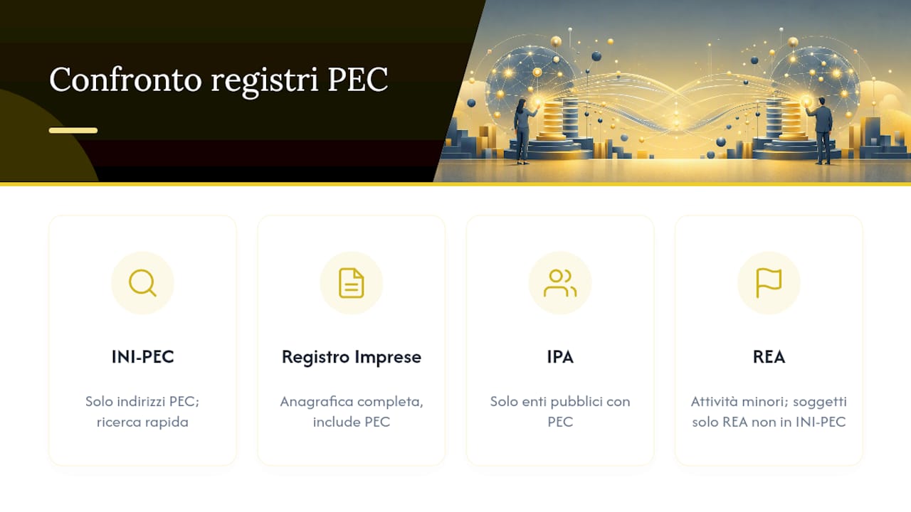 Grafico comparativo tra INI-PEC e registri correlati