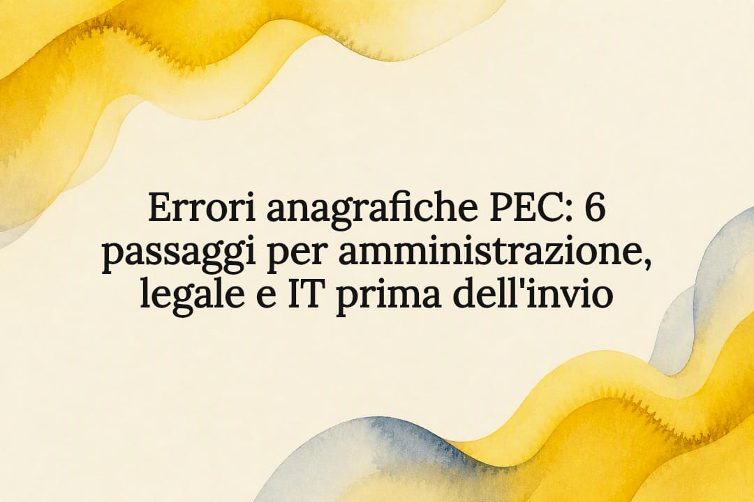 Cartello decorativo per il controllo dei dati PEC