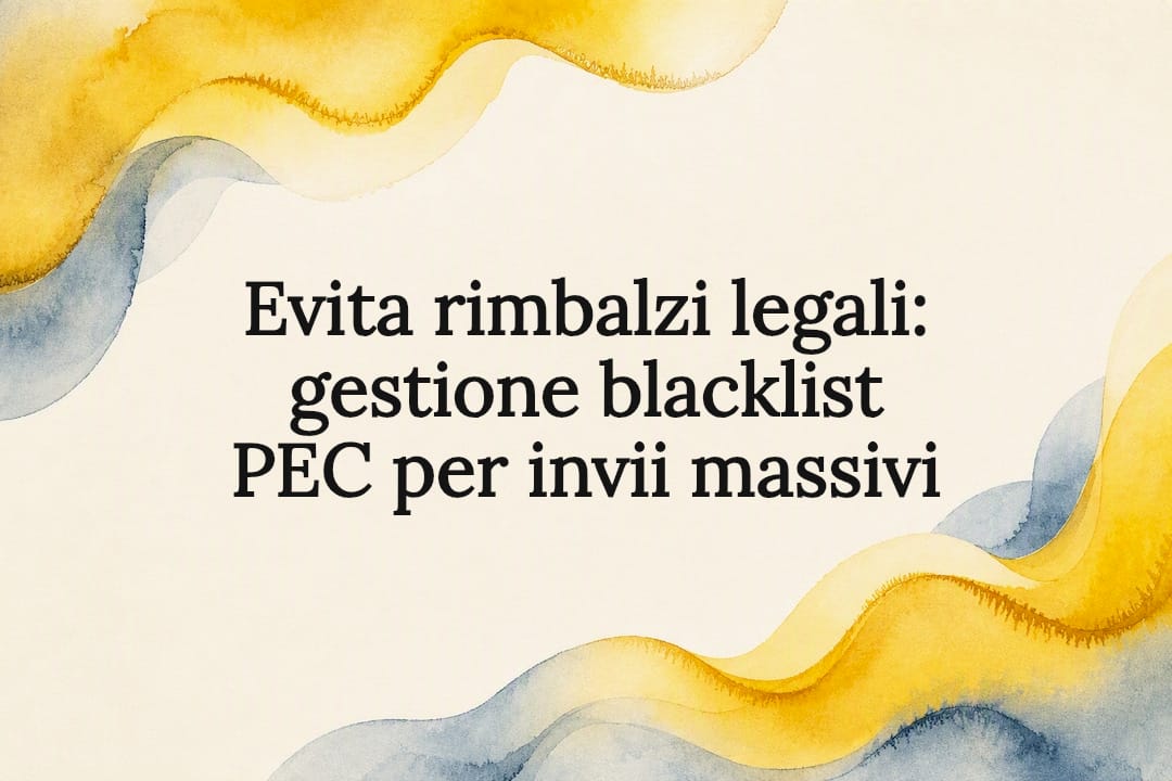 Cartello decorativo per la gestione della blacklist PEC