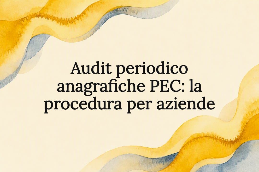 Cornice acquerello per audit PEC aziendale