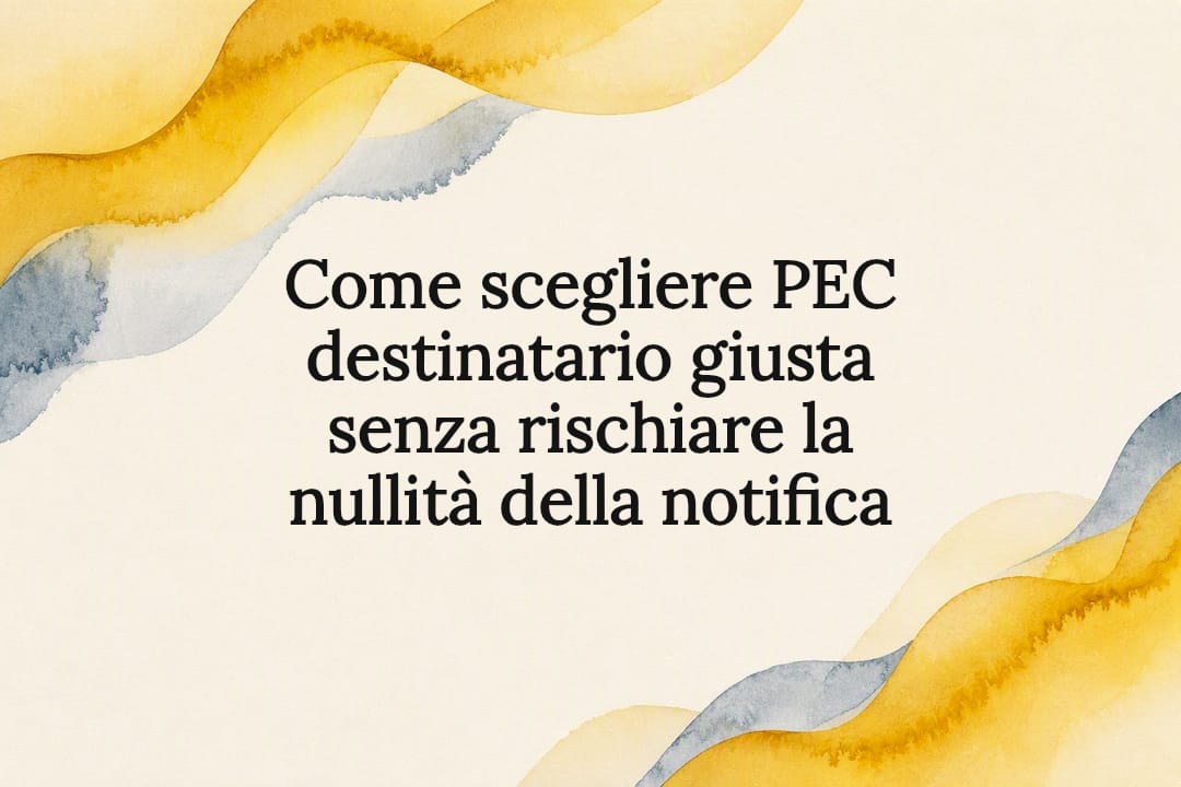 Cartolina titolo decorativa per notifica PEC