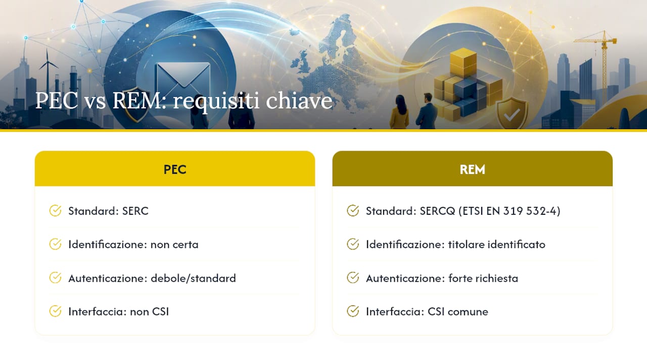 Confronto tra i requisiti PEC e REM