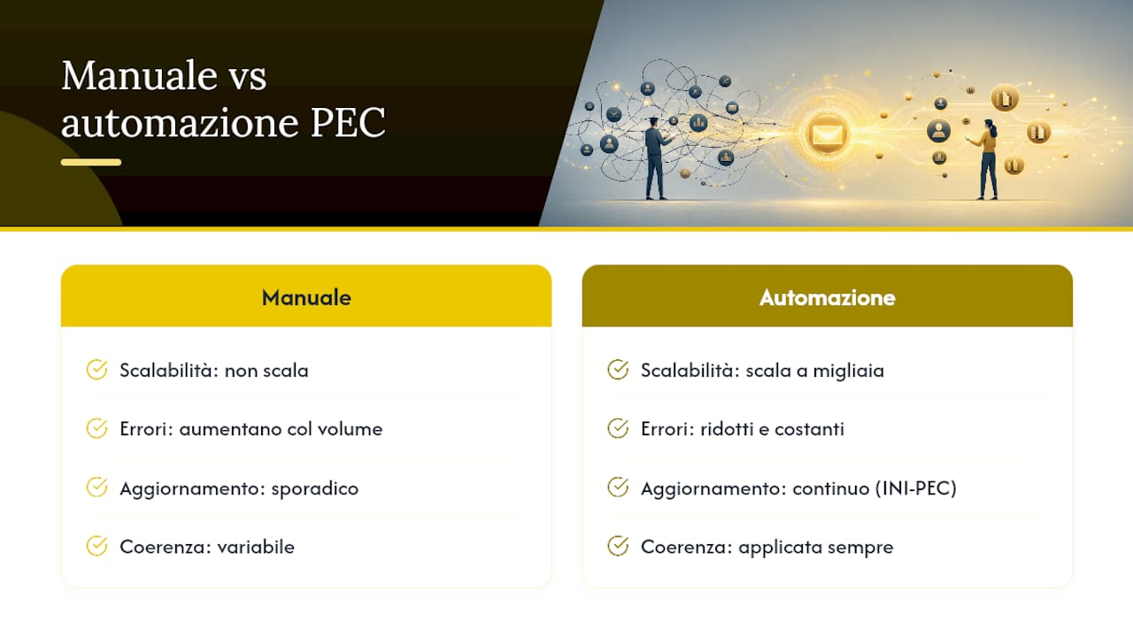 Cosa cambia davvero con l'automazione della ricerca PEC — overview diagram