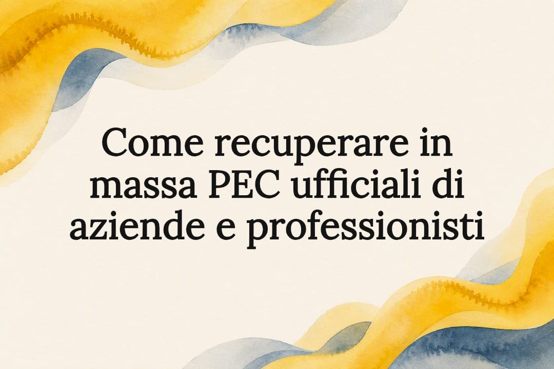 Cartellone decorativo per la ricerca massiva di PEC