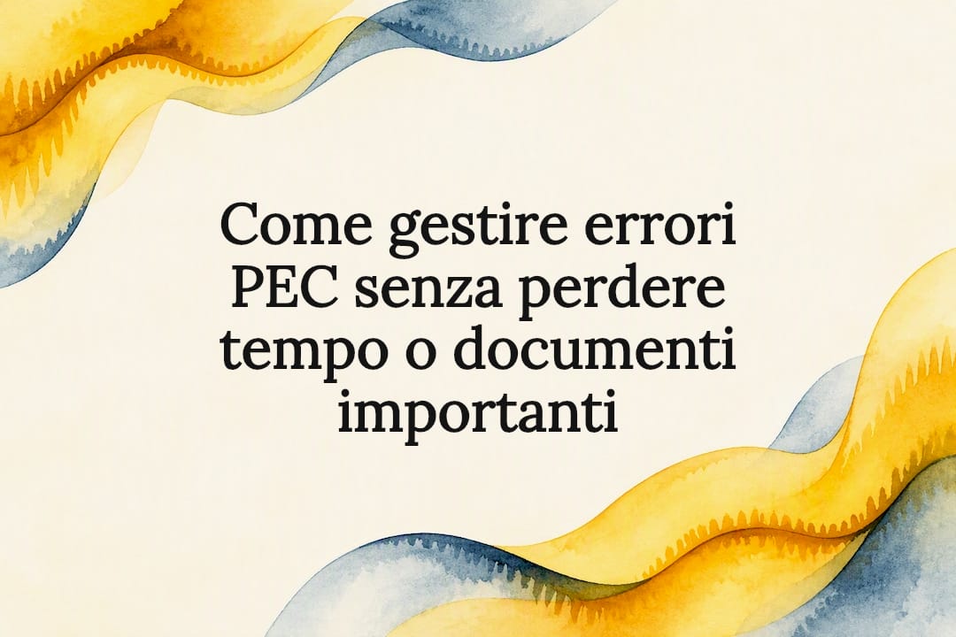 Cartello decorativo per la gestione degli errori PEC