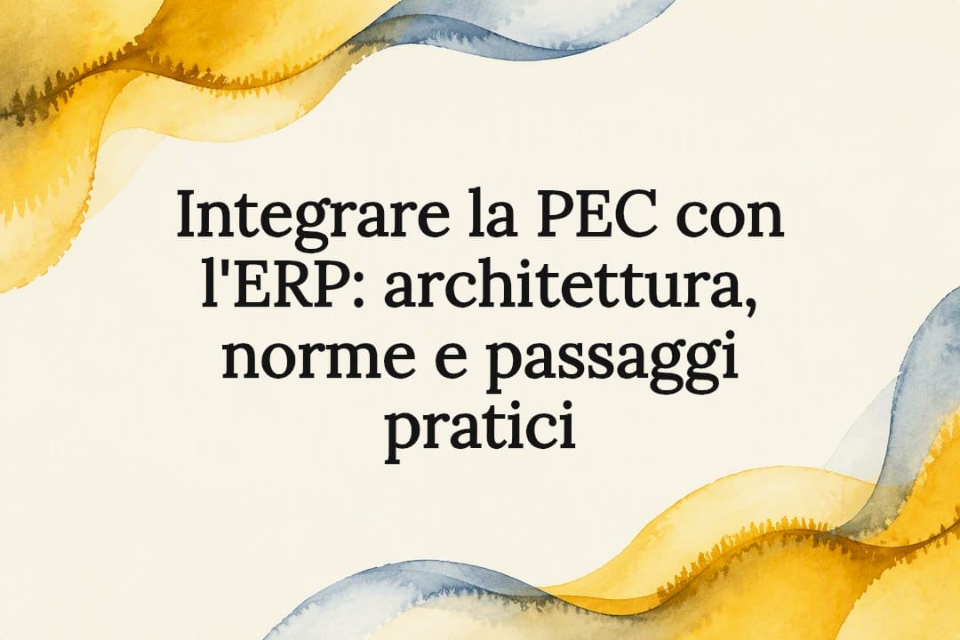 Cartello titolo decorativo per integrazione PEC ERP
