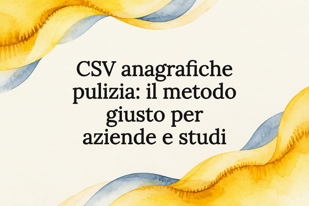 Cornice ad acquerello per titolo sulla pulizia dei CSV