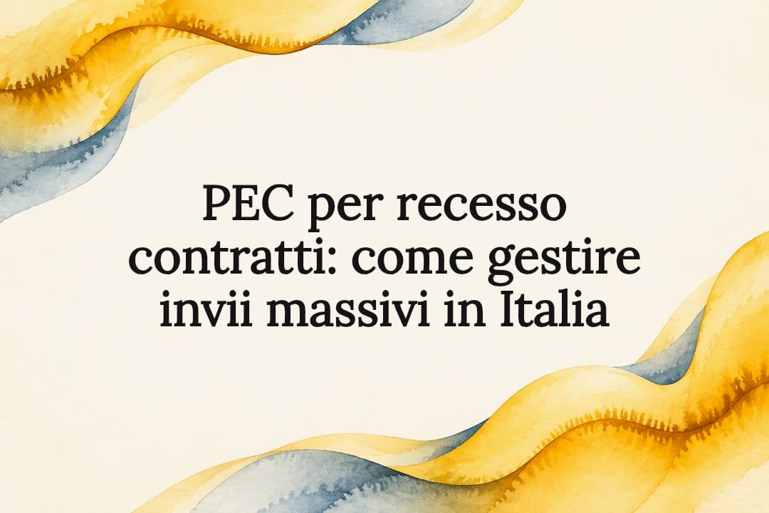 Cartellina decorativa per PEC recesso contratti