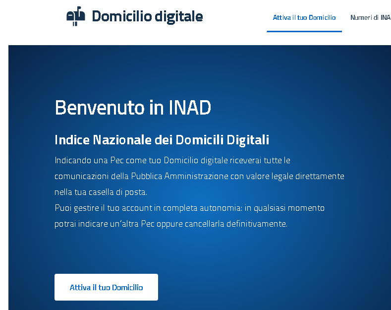 Portale INAD per la ricerca del domicilio digitale