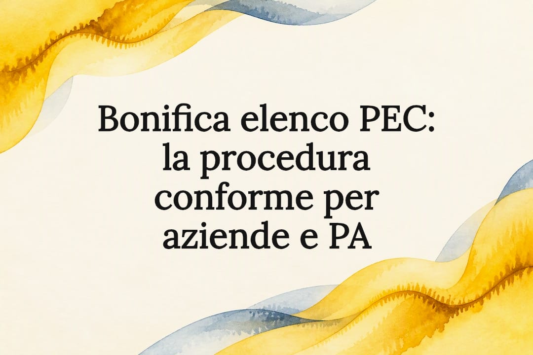 Cornice decorativa per il titolo sulla bonifica della PEC