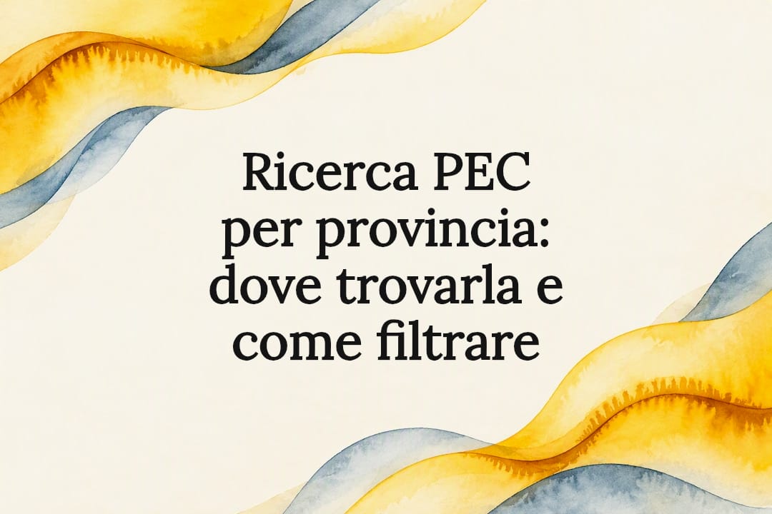Cartolina decorativa per la ricerca della provincia PEC