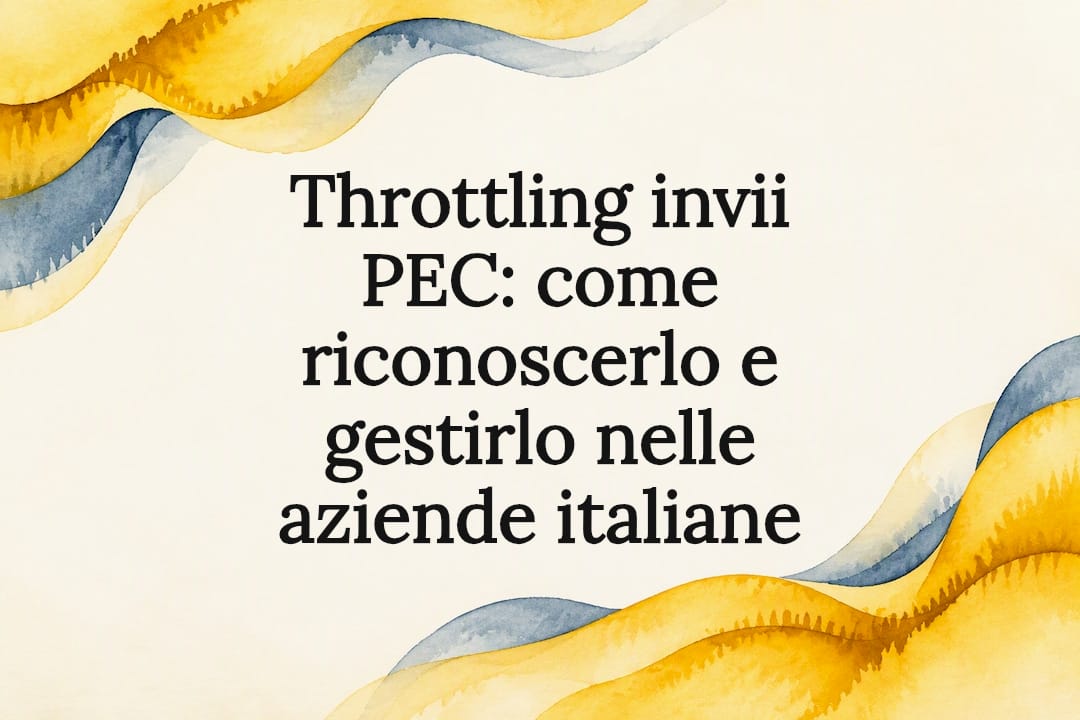 Grafica di copertina sul rallentamento degli invii PEC