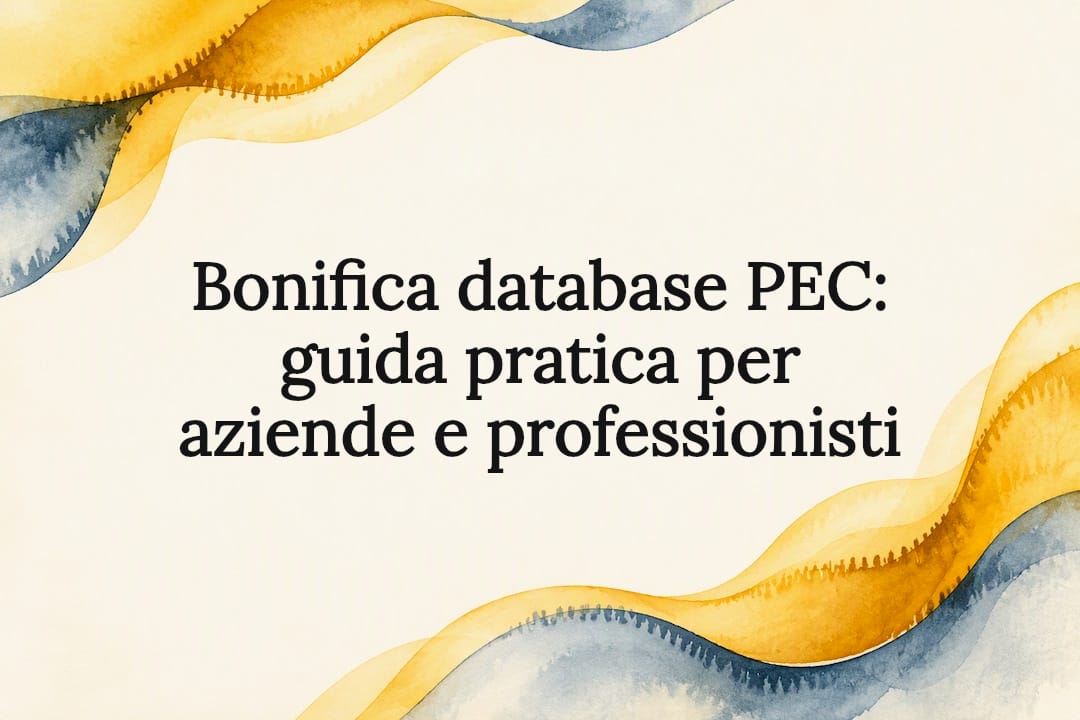 Cornice illustrata per la guida alla pulizia dei database PEC