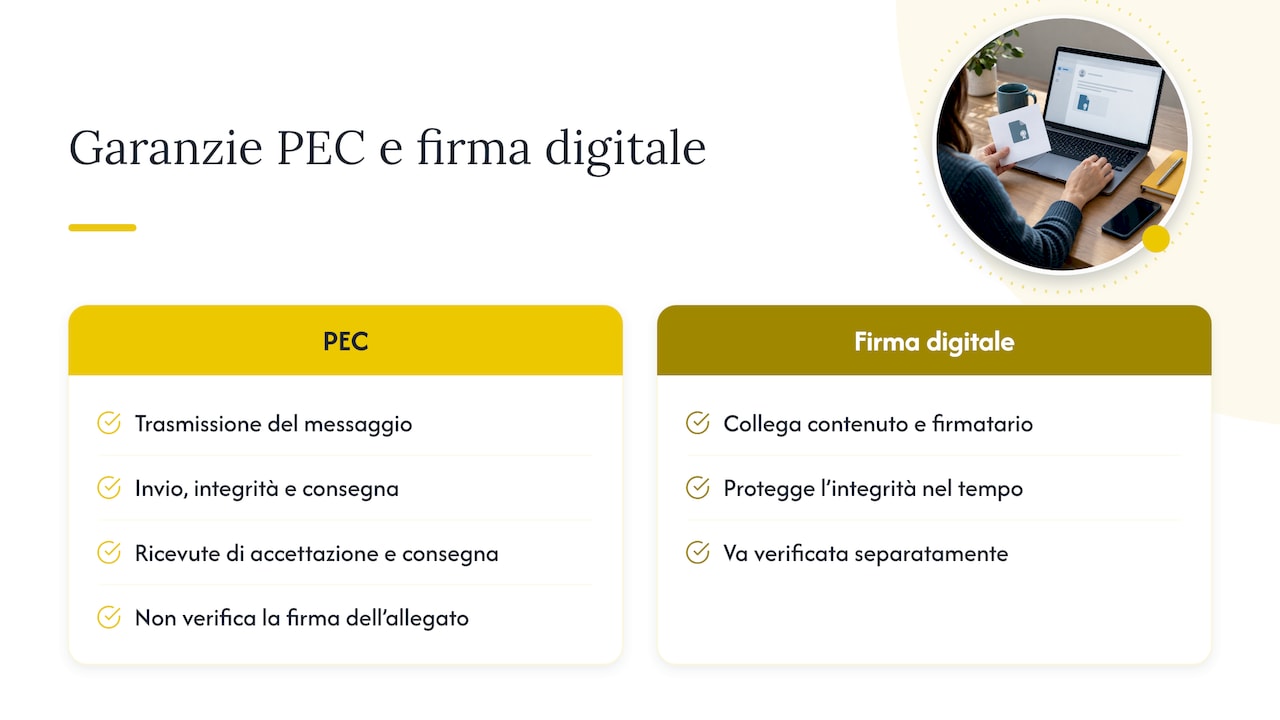 Confronto tra garanzie PEC e firma digitale
