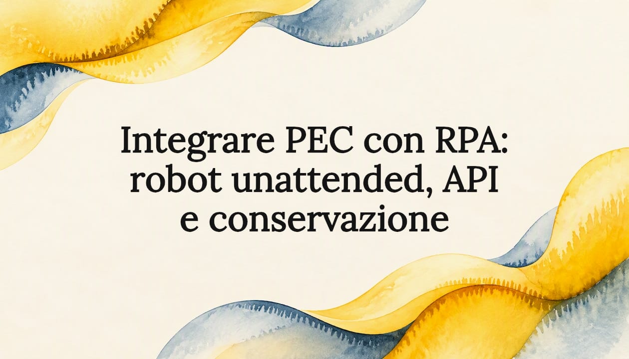 Copertina illustrata per l'integrazione tra PEC e RPA