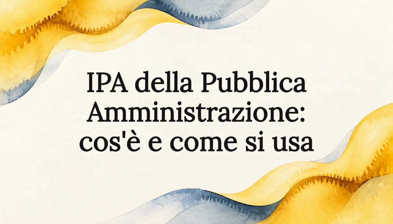 Cornice acquerellata per il titolo sull'IPA