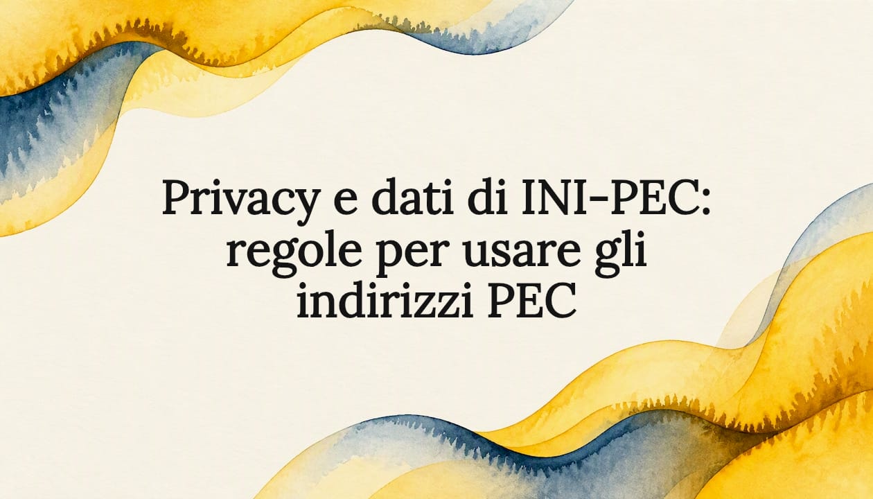 Cornice acquerellata per il titolo sulla privacy