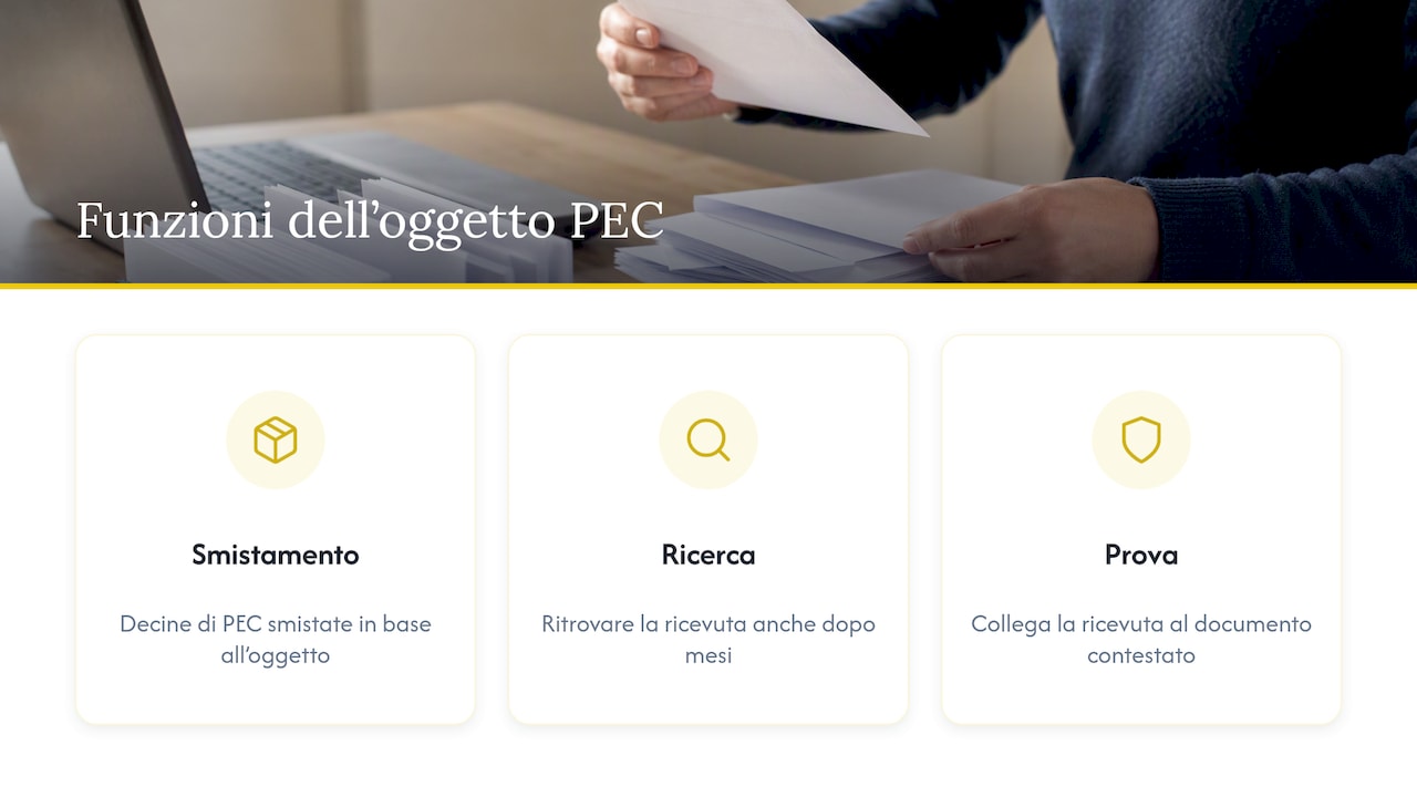 Tre funzioni pratiche dell’oggetto della PEC