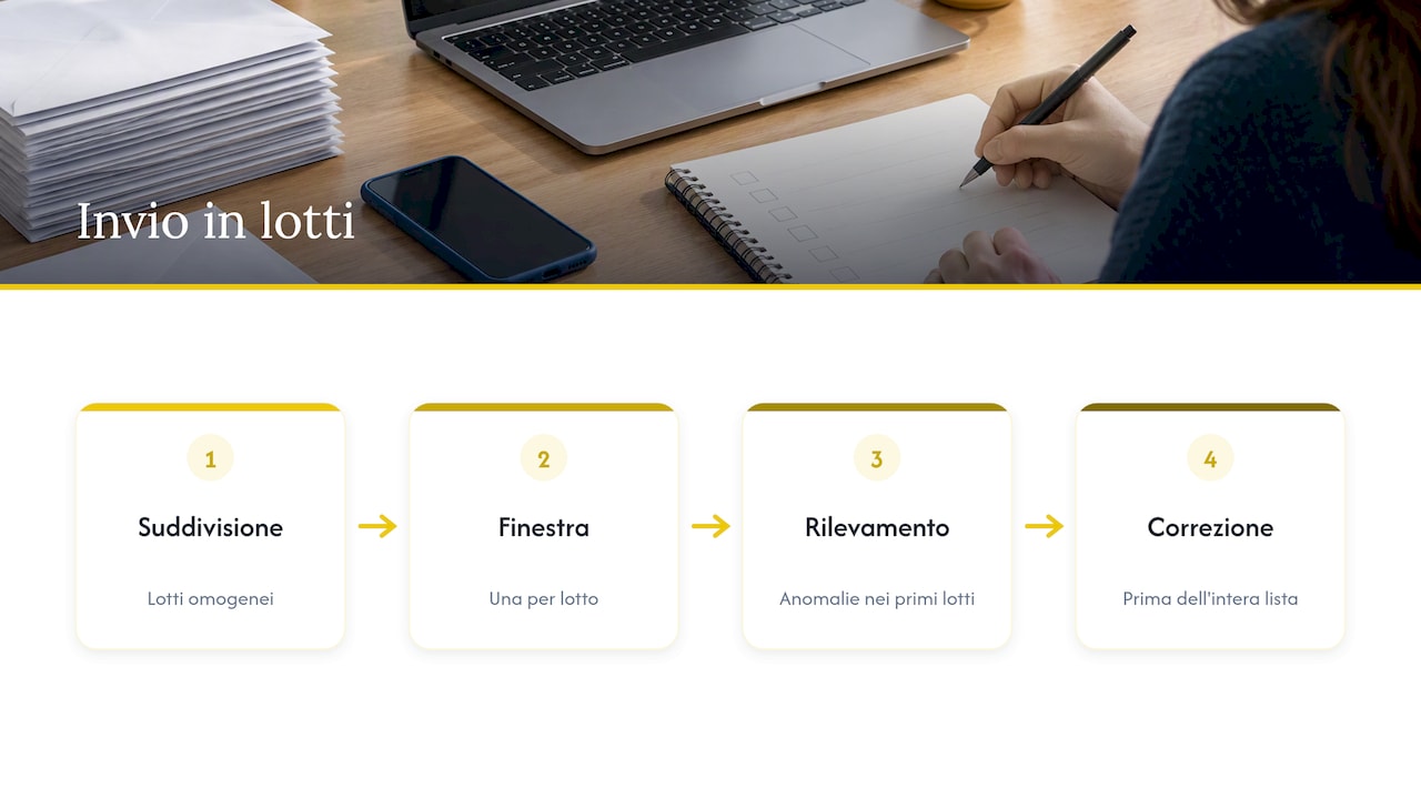 Flusso di invio PEC suddiviso in lotti