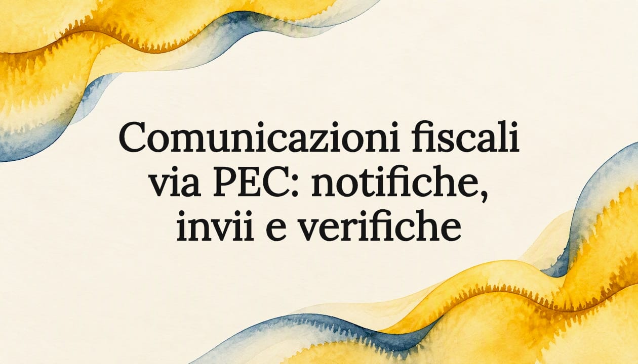 Cornice ad acquerello per il titolo dell'articolo PEC